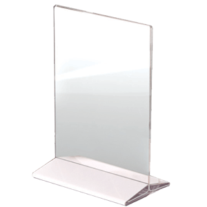 Подставка настольная для меню А4 белое основание;пластик;,H=310,L=215,B=95мм;прозр.,белый в Твери